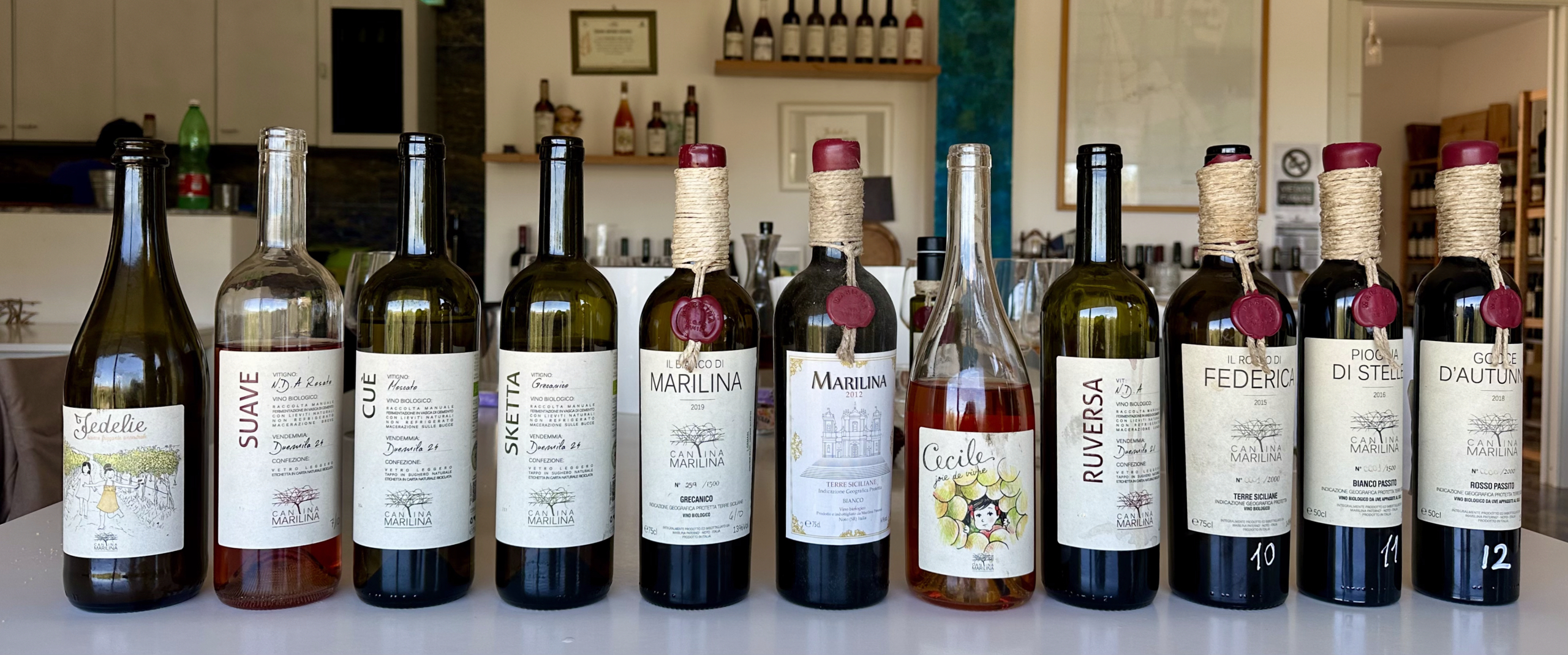 Line-up degustazione Cantina Marilina